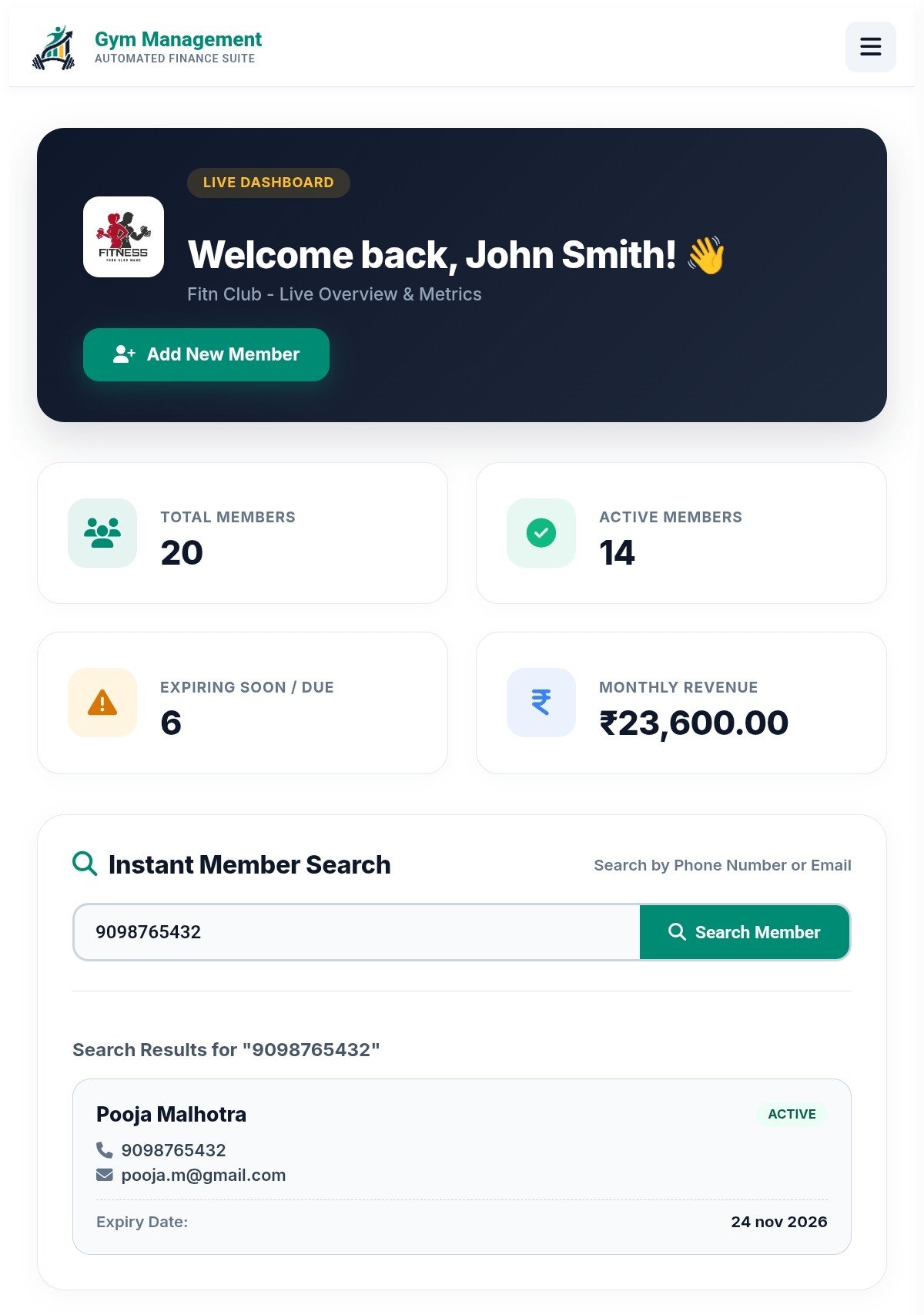 Instant Member Search